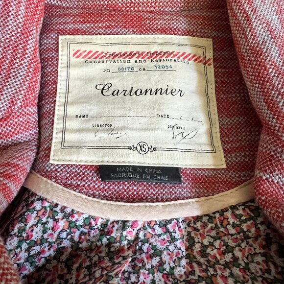 Anthropologie Cartonnier Tonal Knit Blazer Jacket Woman's Pink Space Dye | Sz XS - Picture 6 of 15